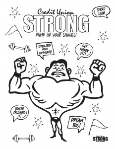 Credit Union Strong Coloring Page